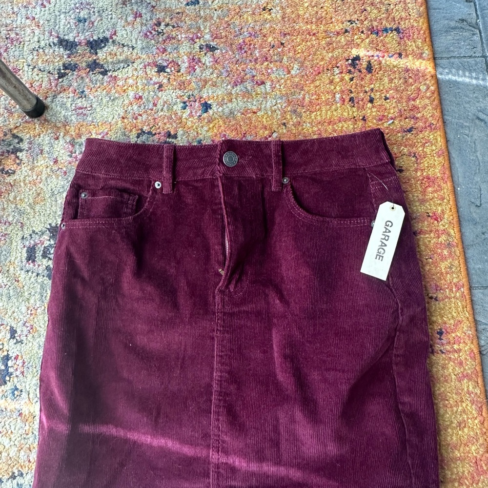 Garage Burgundy Corduroy Skirt
